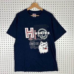 Uconn Huskies Vintage T Shirt Larges Hanes Navy Blue Graphic 90s Jonathan